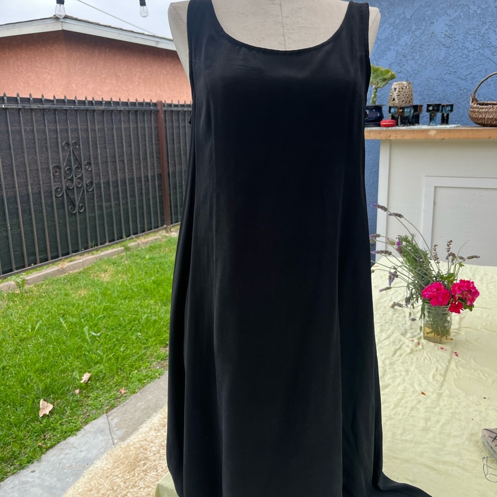 90s Silk Mini Black Sleeveless Dress